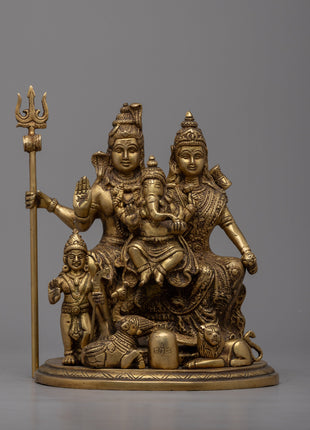 Brass Shiva Family Statue