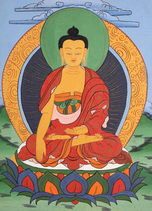 Vintage Shakyamuni Buddha Thangka | Original Tibetan Buddhist Art