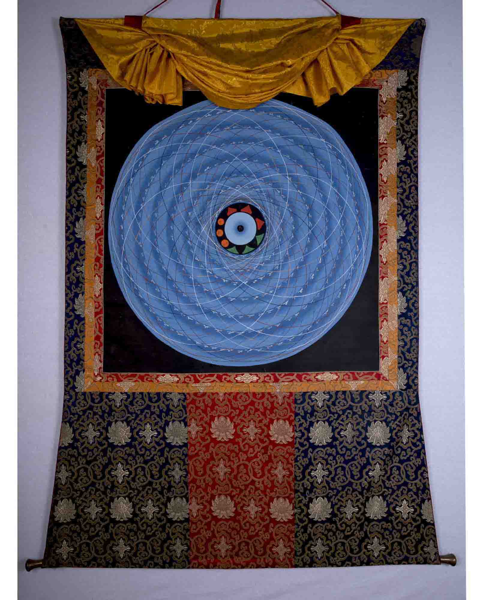 Big Cosmic Mandala Brocade Mounted Thangka | Wall Hanging
