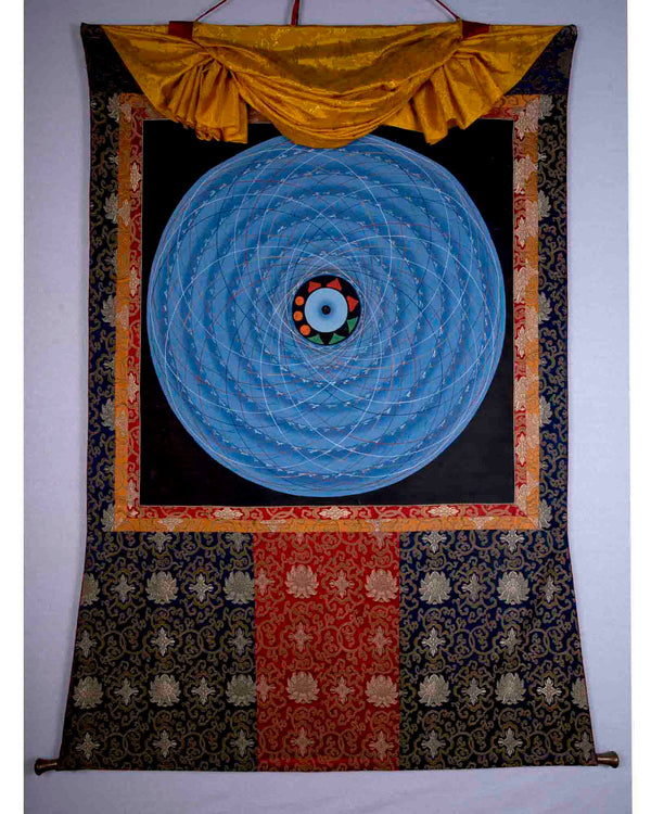 Big Cosmic Mandala Brocade Mounted Thangka | Wall Hanging