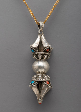 Sterling Silver Vajra Pendant | Vajra Prayer Pendant