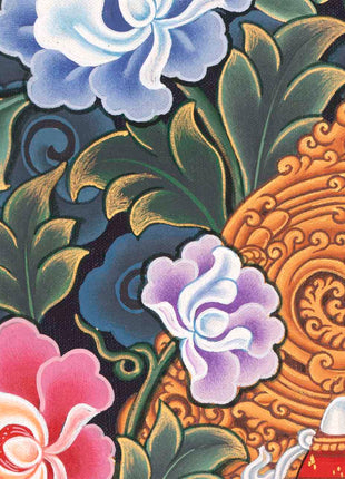 Kubera Thangka | Dzambhala With Mongoose | Original Handpainted Decor