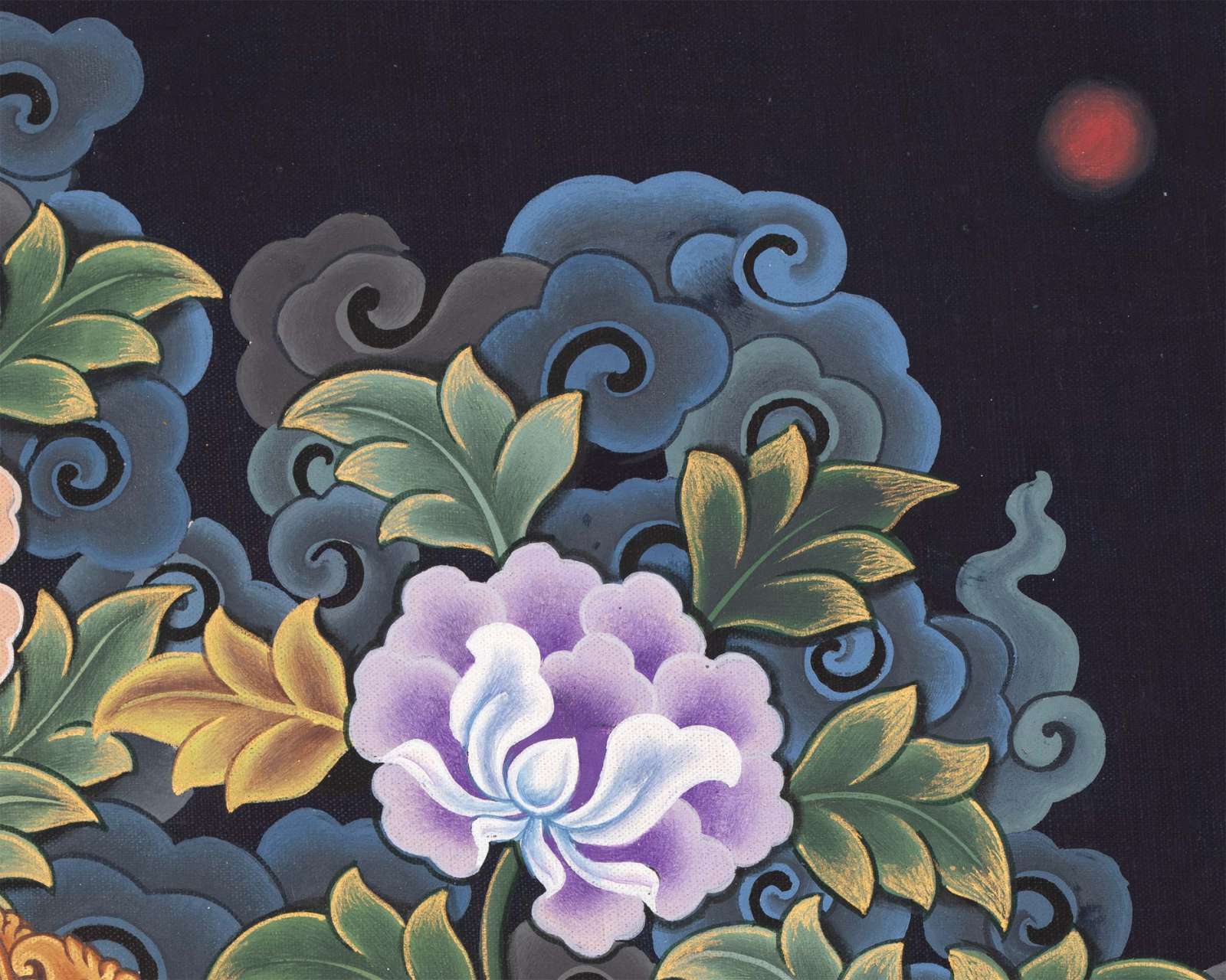 Kubera Thangka | Dzambhala With Mongoose | Original Handpainted Decor