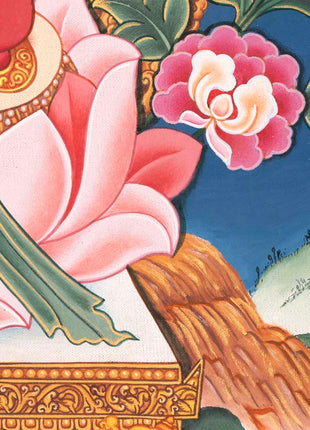 Kubera Thangka | Dzambhala With Mongoose | Original Handpainted Decor
