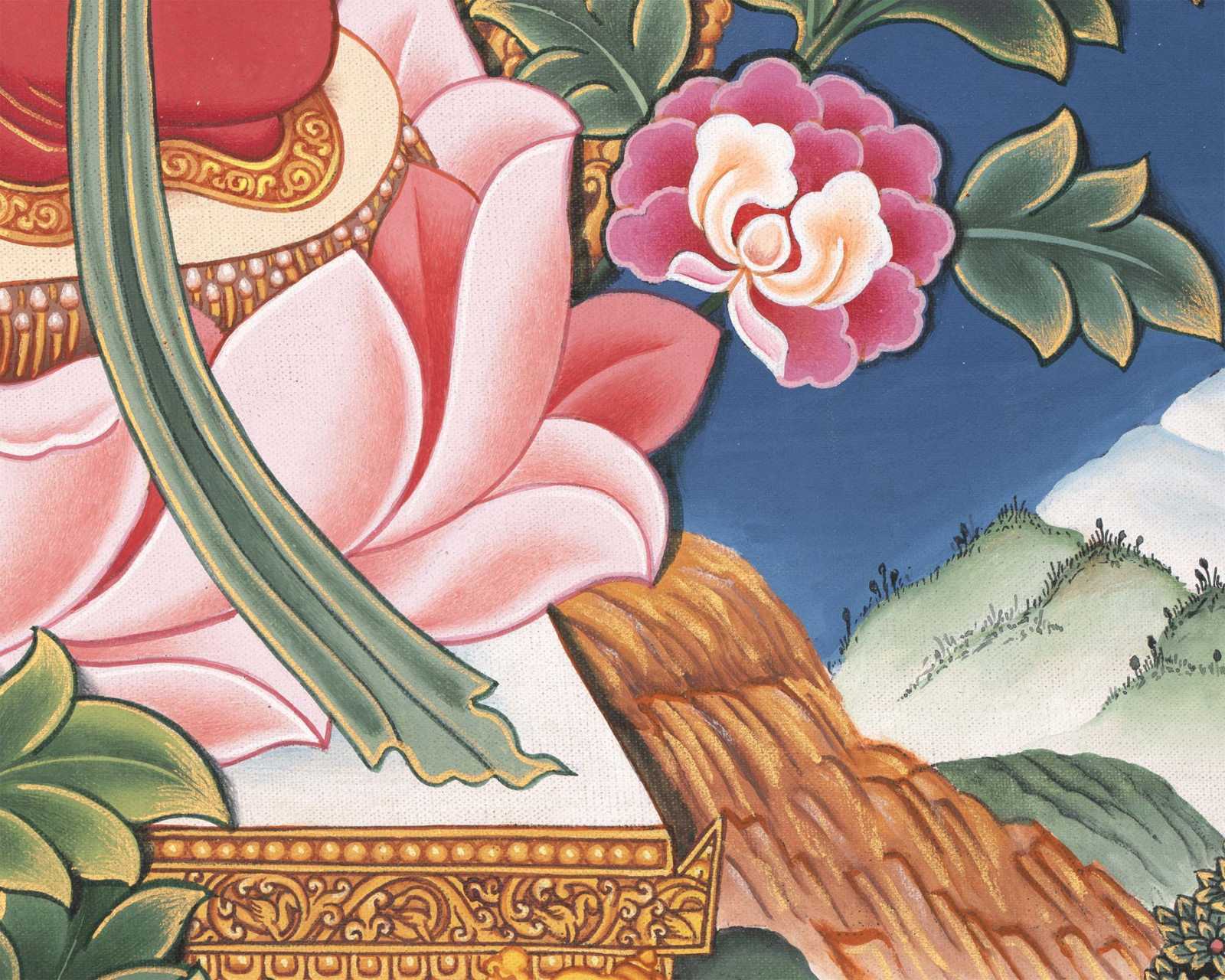Kubera Thangka | Dzambhala With Mongoose | Original Handpainted Decor
