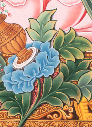 Kubera Thangka | Dzambhala With Mongoose | Original Handpainted Decor