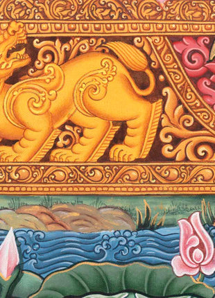 Kubera Thangka | Dzambhala With Mongoose | Original Handpainted Decor