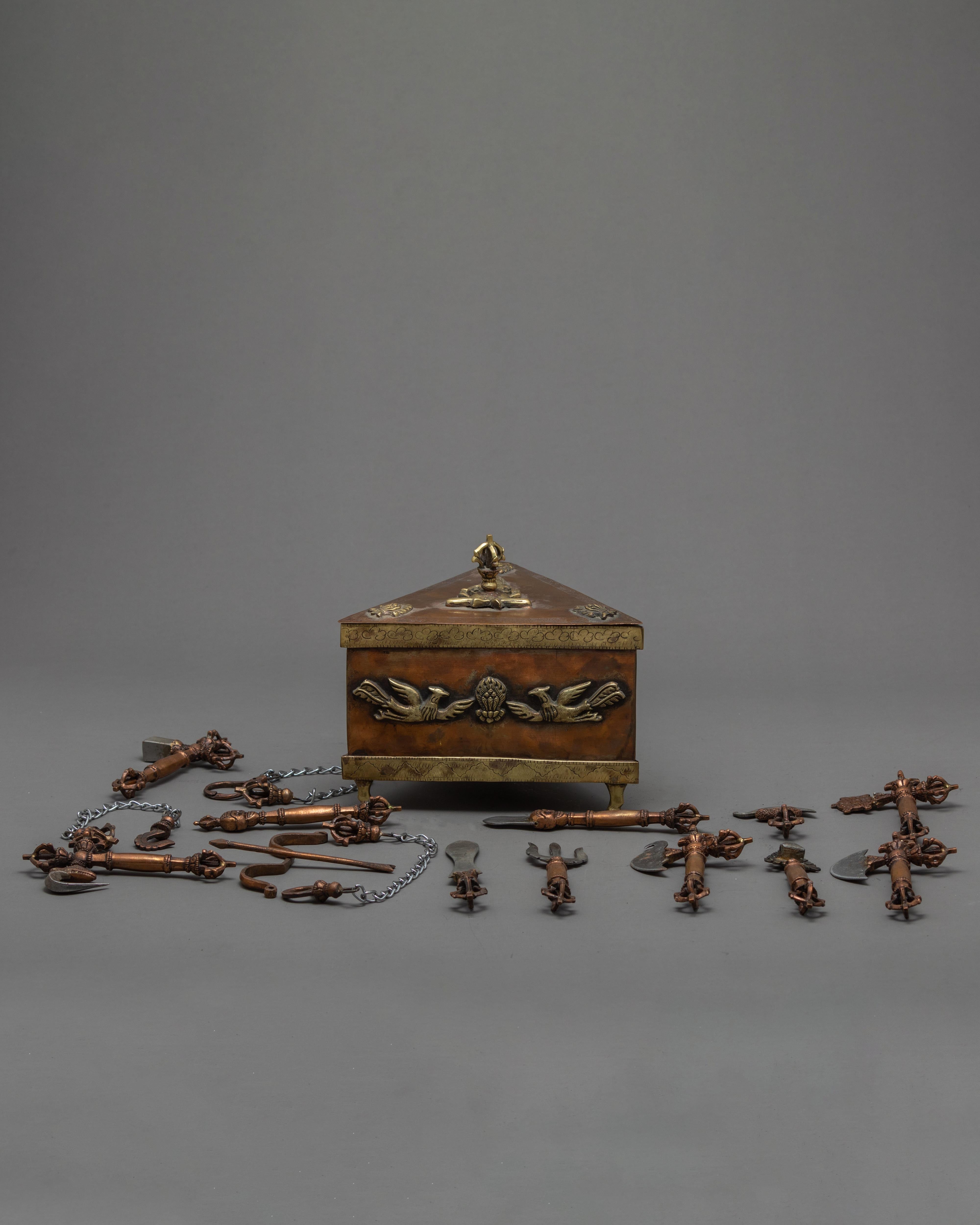 Ritual Kit Box | Set of 15 Puja Instrument | Trantric Ritual Objects