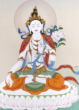 White Tara Thangka, Dolma, Tibetan Thangka Painting, Buddhist Art