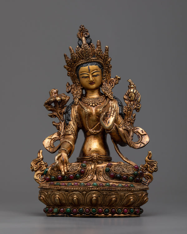 Tibetan White Tara Goddess Figurine | Spiritual Decor for Inner Peace